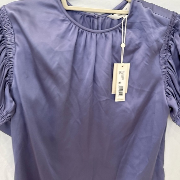 Rebecca Taylor Silk Blouse NWT $295 lilac/ purple gorgeous short sleeve sz small - Picture 5 of 7